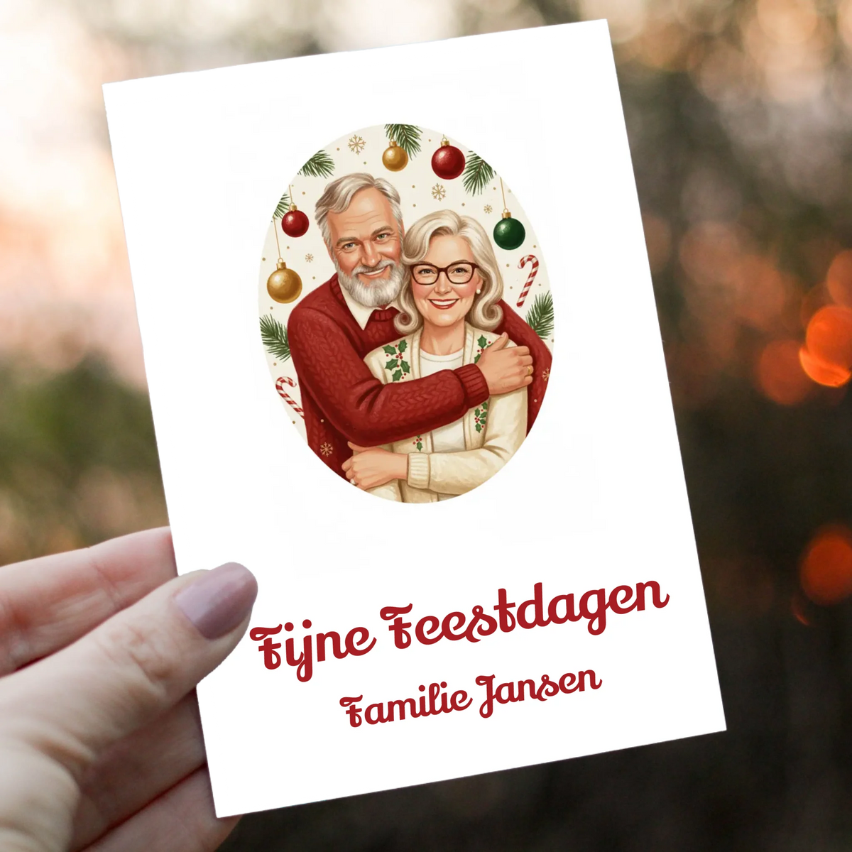 Kerstkaart Vintage - Jouw Foto als Jaren-50 Kerstkaart
