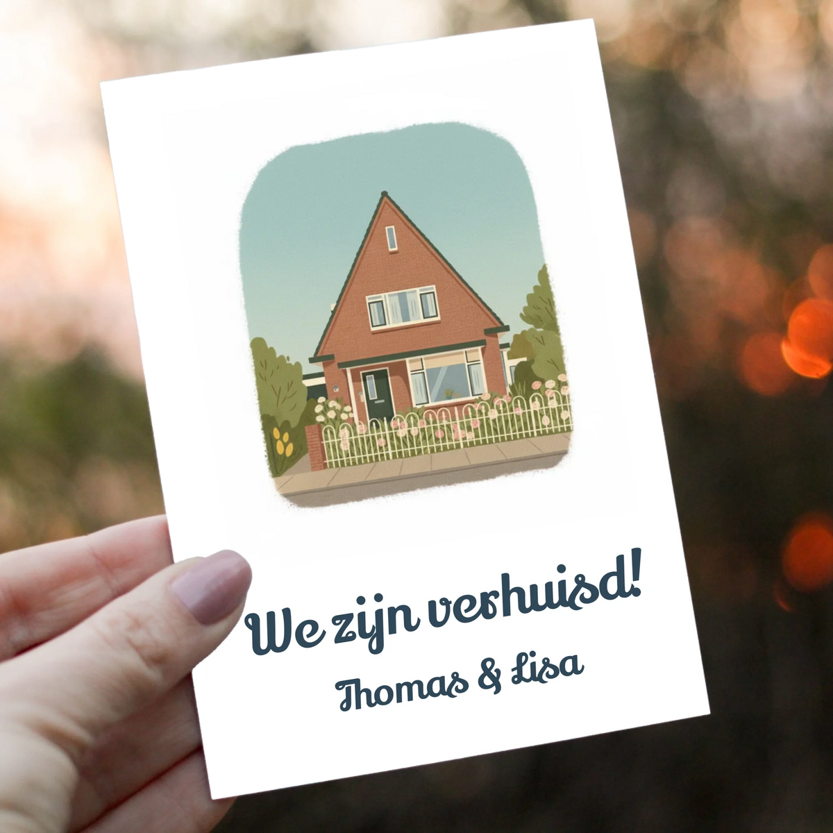 Verhuiskaart Vintage - Jouw Nieuwe Huis als Retro Illustratie