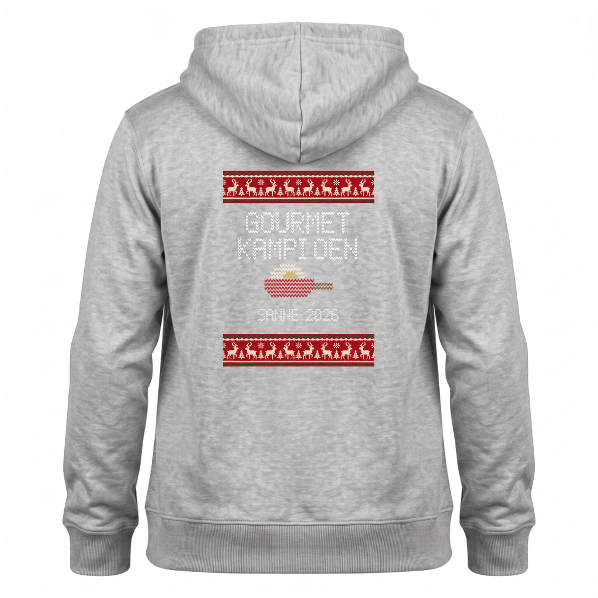 Foute Kersttrui Hoodie Gourmetkampioen - Gebreide Letters met Eigen Naam