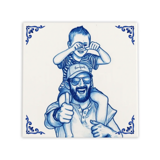 Gepersonaliseerd Delfts Blauw Tegeltje – Upload Eigen Foto