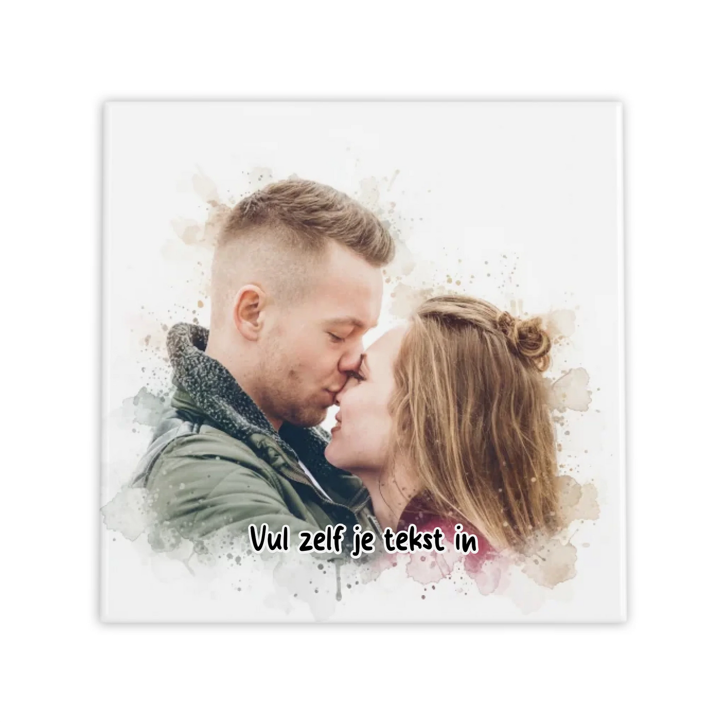 Aquarel Portret op Tegel - Upload je eigen foto