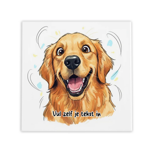 Jouw Huisdier in Karikatuur Stijl als Tegel - Direct Voorbeeld