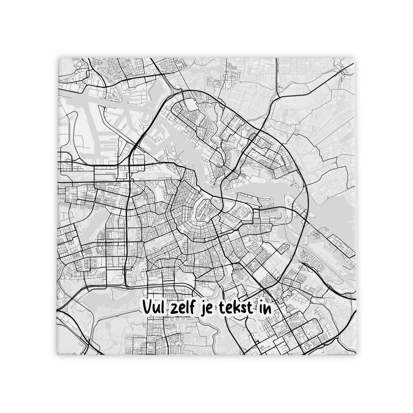Stadsplattegrond Tegel Personaliseerbaar – Custom Kaart met Jouw Locatie