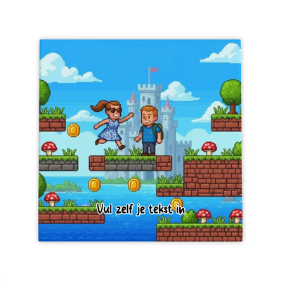 Retro Pixel Art Tegel – Jouw Foto als 16-Bit Video Game Karakter