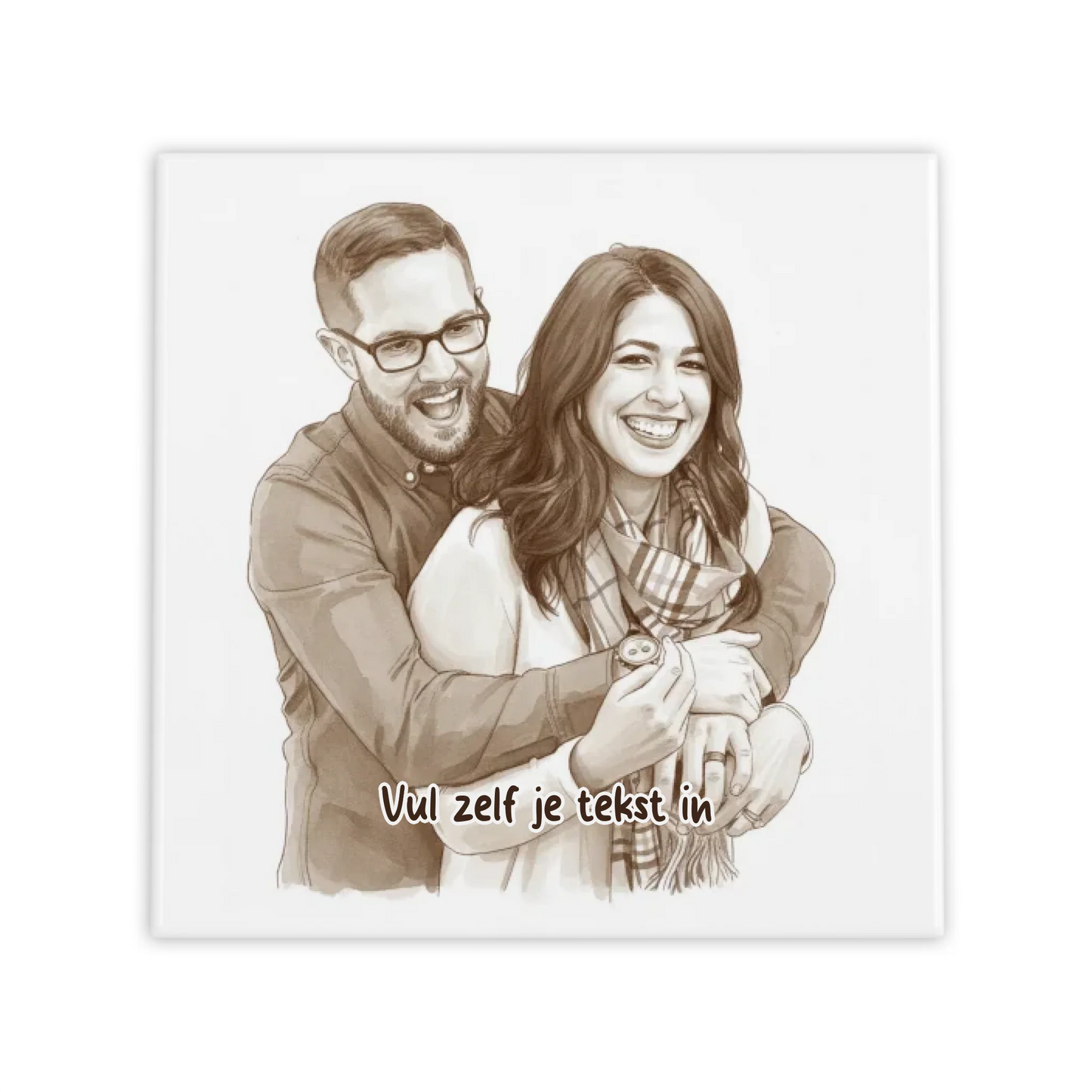 Sepia Vintage Portret Tegeltje