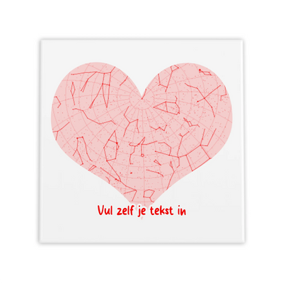 Hart Sterrenkaart Tegel – Personaliseerbare Sterrenhemel op Jouw Datum