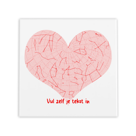 Hart Sterrenkaart Tegel – Personaliseerbare Sterrenhemel op Jouw Datum