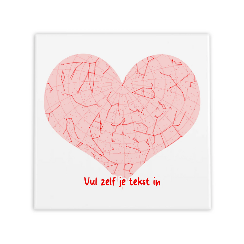Hart Sterrenkaart Tegel – Personaliseerbare Sterrenhemel op Jouw Datum