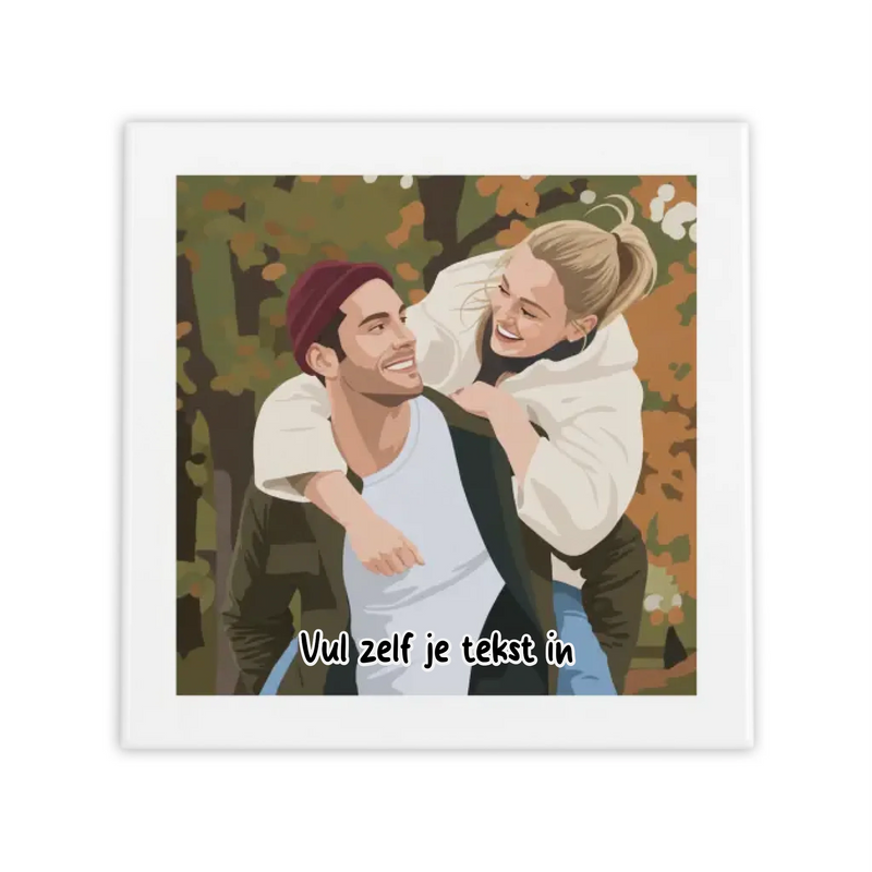 Modern Flat Vector Portret Tegel – Jouw Foto als Minimalist Vector Art