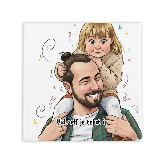 Karikatuur Tegel - "Papa & Ik" met eigen tekst en eigen foto