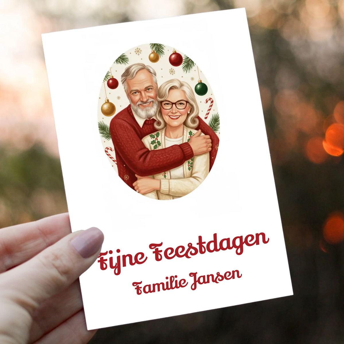 Kerstkaart Vintage - Jouw Foto als Jaren-50 Kerstkaart