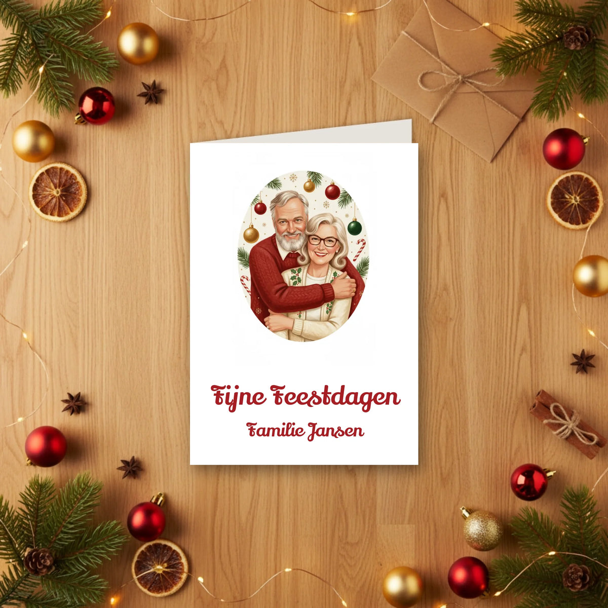 Kerstkaart Vintage - Jouw Foto als Jaren-50 Kerstkaart