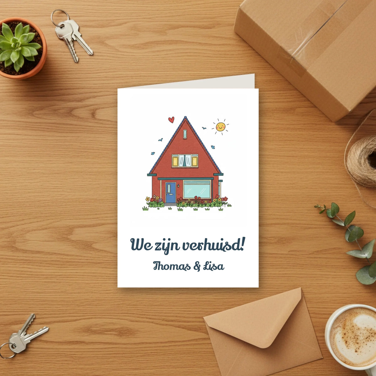 Verhuiskaart Doodle - Jouw Nieuwe Huis als Vrolijke Tekening