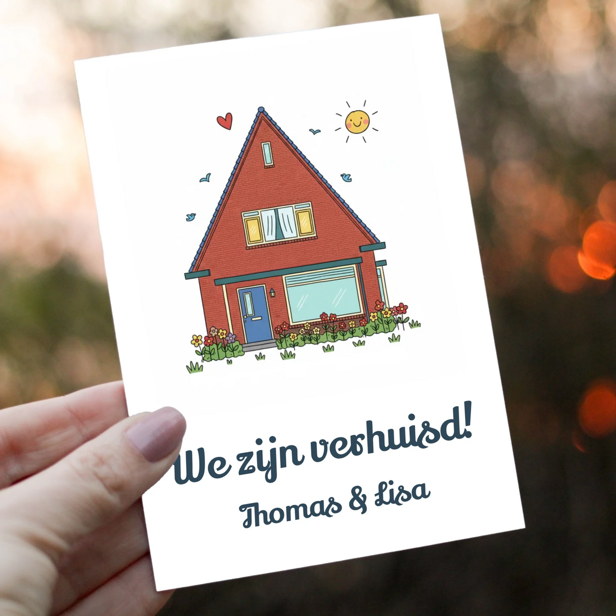 Verhuiskaart Doodle - Jouw Nieuwe Huis als Vrolijke Tekening