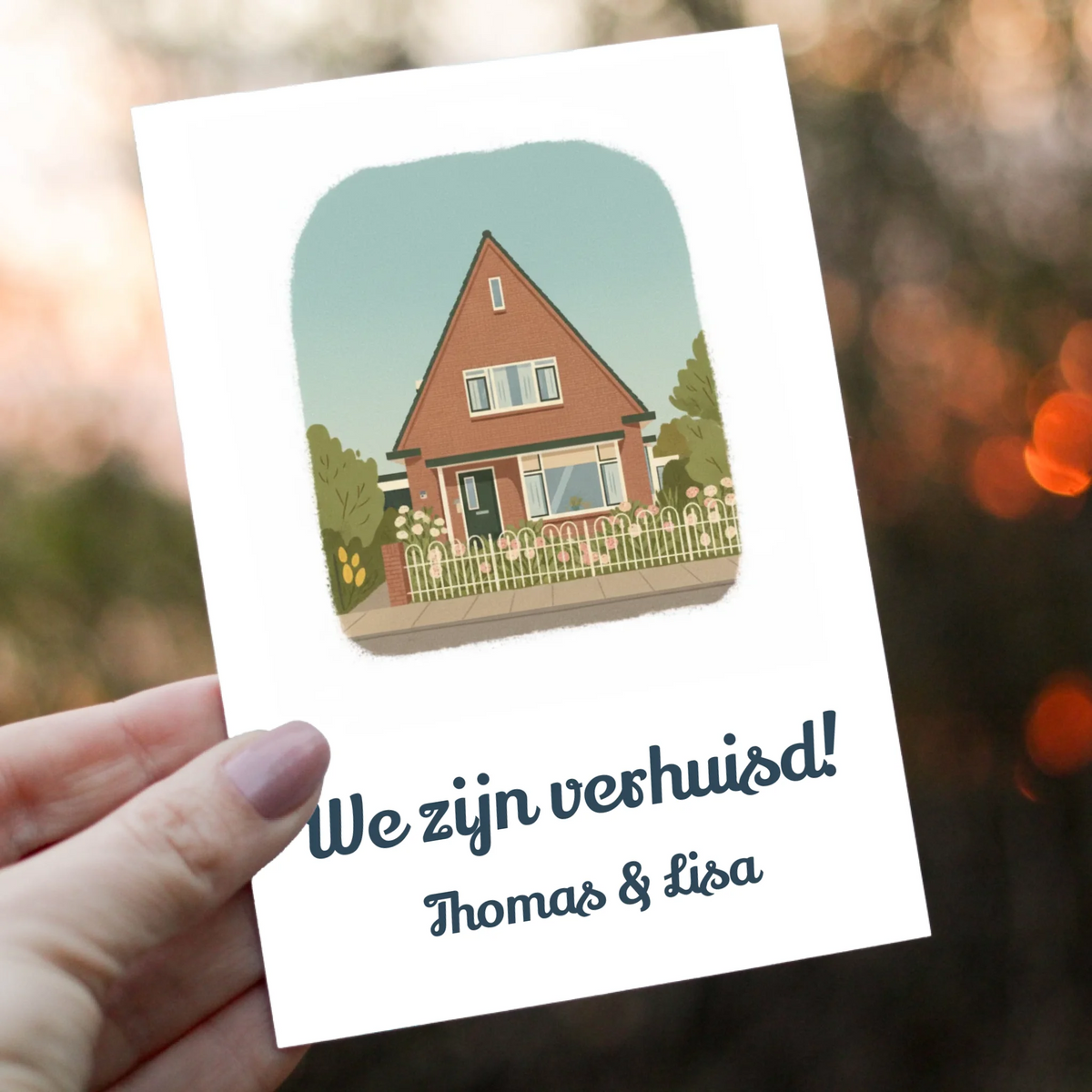 Verhuiskaart Vintage - Jouw Nieuwe Huis als Retro Illustratie