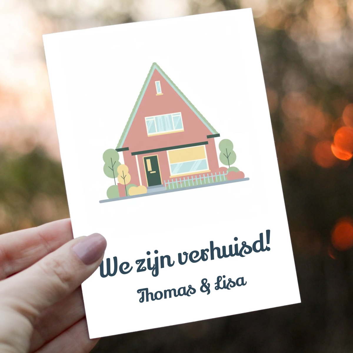 Verhuiskaart Pastel - Jouw Nieuwe Huis als Moderne Illustratie