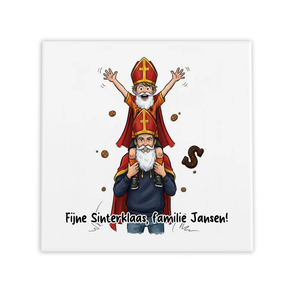 Sinterklaas Karikatuur Tegel - Jouw Foto als Sinterklaas met Eigen Tekst