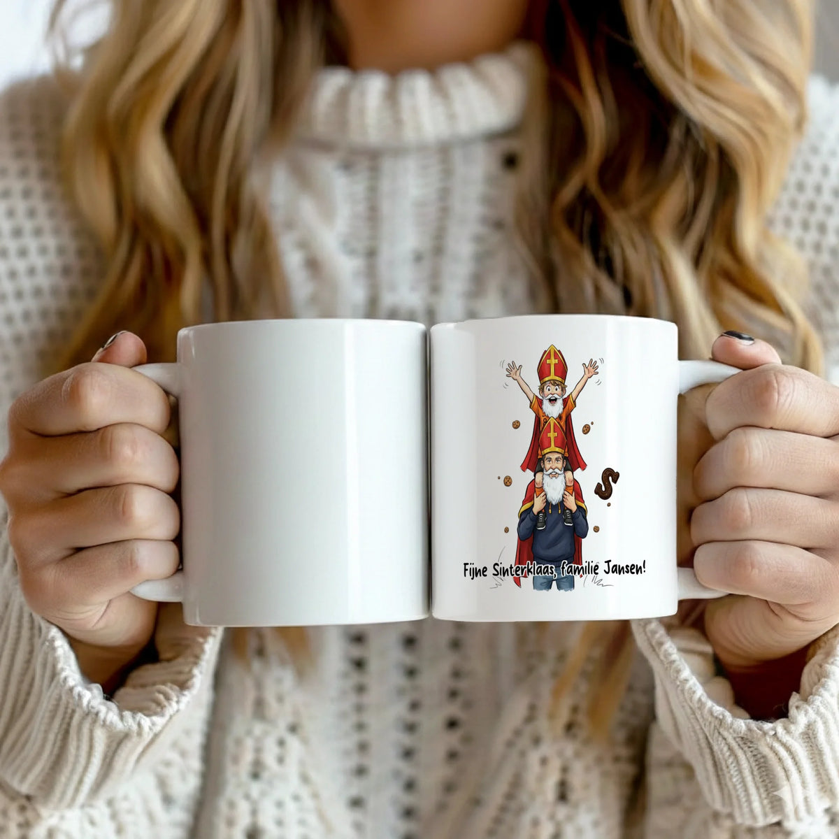 Sinterklaas Karikatuur Mok - Jouw Foto als Sinterklaas met Eigen Tekst