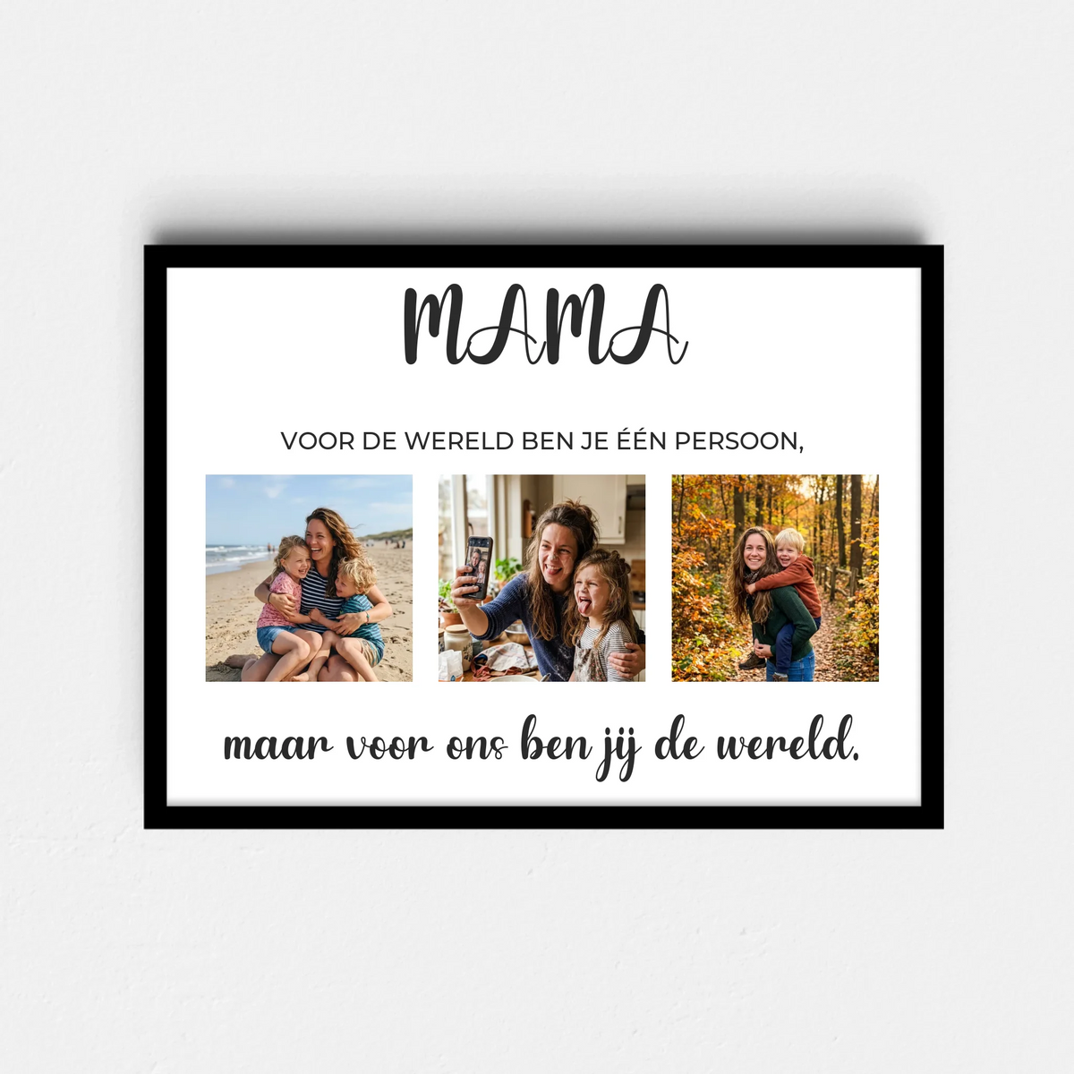 Letterposter MAMA - 3 Foto's, Eigen Woord en Tekst (A4/A3)