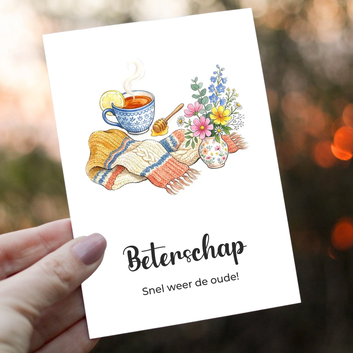 Beterschapskaart met Eigen Tekst - Beterschap!