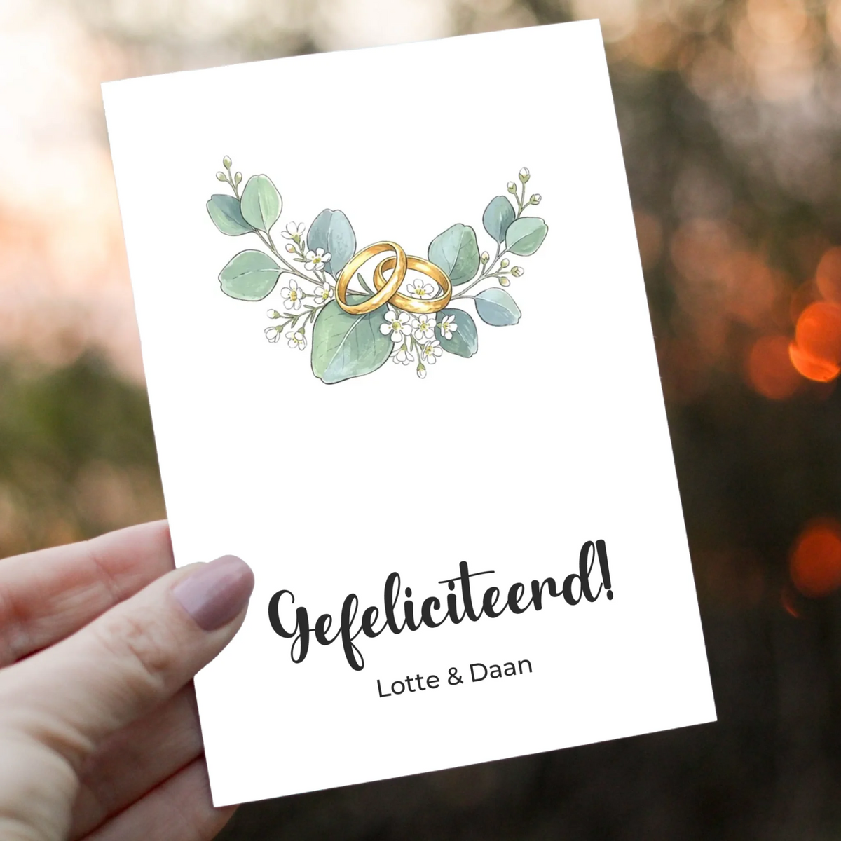 Trouwkaart met Eigen Tekst - Gefeliciteerd met jullie Huwelijk