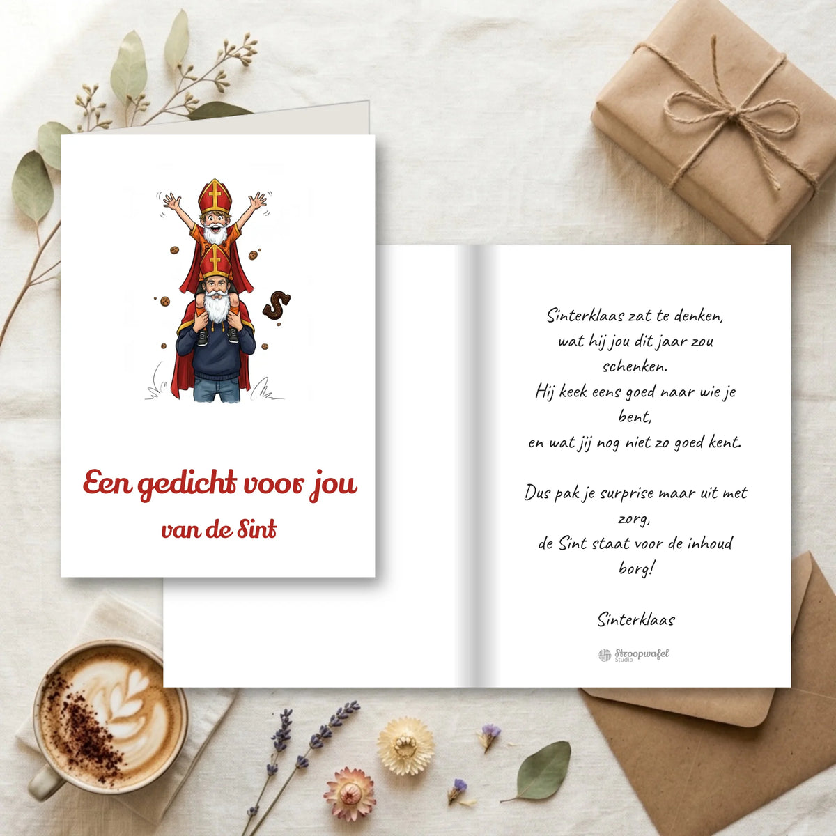 Sinterklaas Gedichtkaart - Jouw Foto als Sinterklaas met Ruimte voor het Gedicht