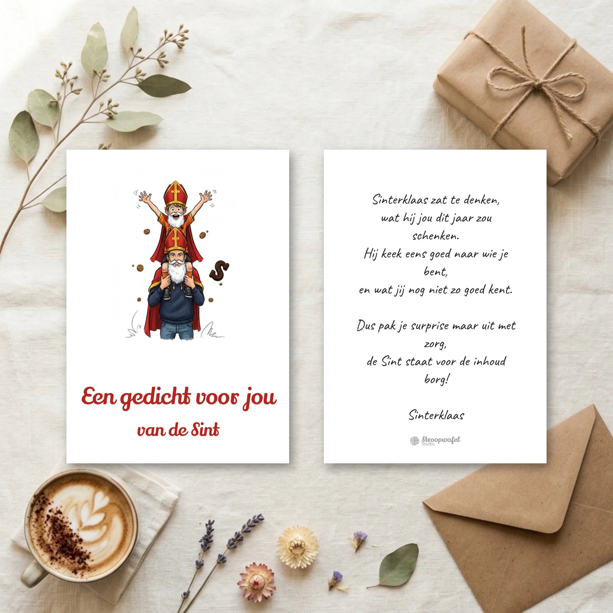Sinterklaas Gedichtkaart - Jouw Foto als Sinterklaas met Ruimte voor het Gedicht