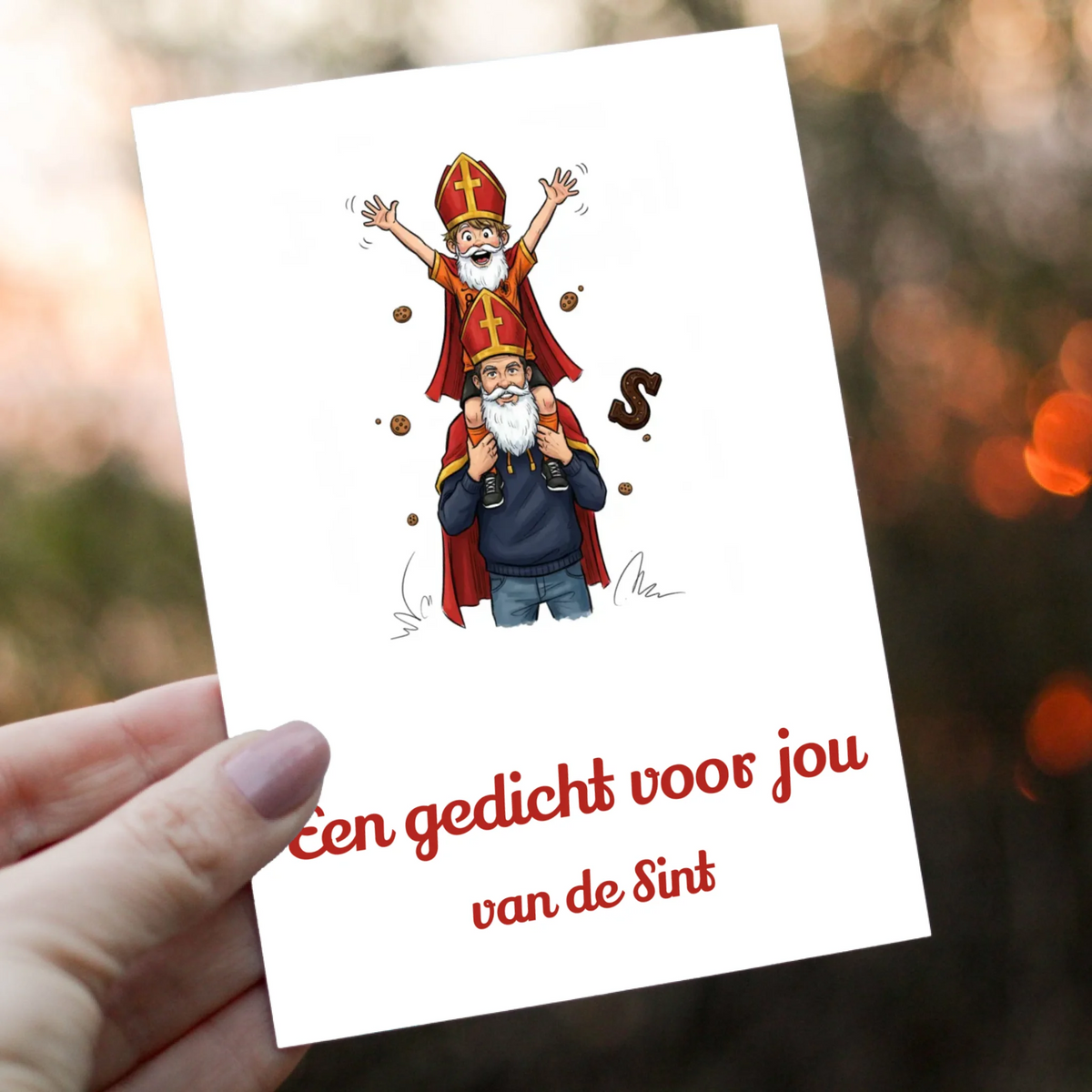 Sinterklaas Gedichtkaart - Jouw Foto als Sinterklaas met Ruimte voor het Gedicht