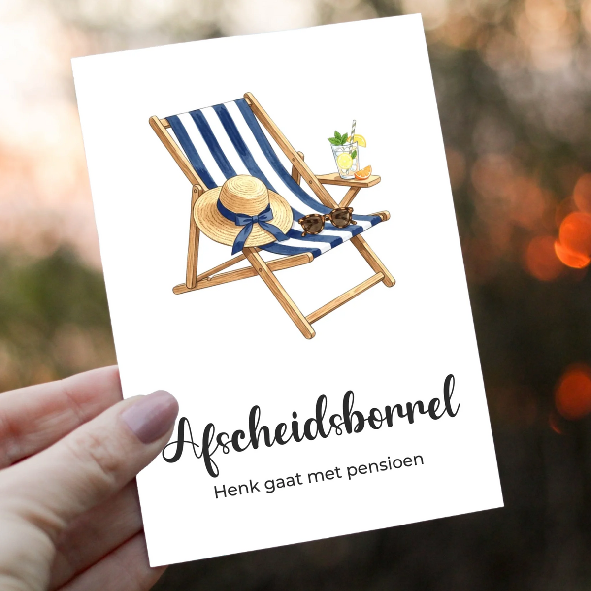 Uitnodiging Afscheid of Pensioen met Eigen Tekst - Borrel