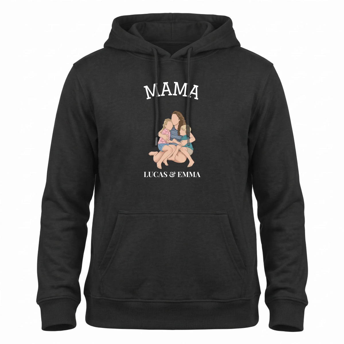 Mama Hoodie met Jaartal - Jouw Kinderen als Illustratie op je Hoodie