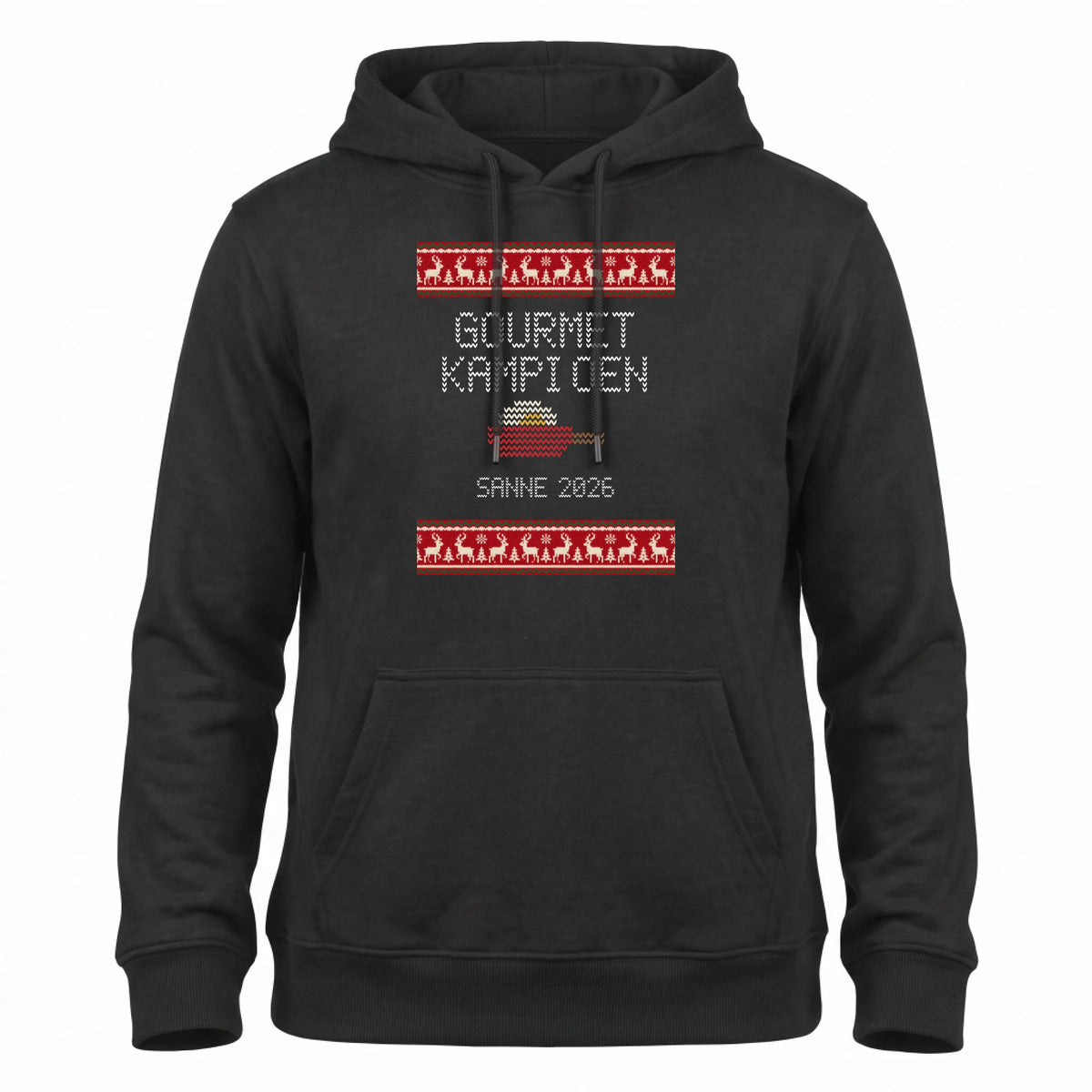 Foute Kersttrui Hoodie Gourmetkampioen - Gebreide Letters met Eigen Naam