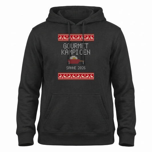 Foute Kersttrui Hoodie Gourmetkampioen - Gebreide Letters met Eigen Naam