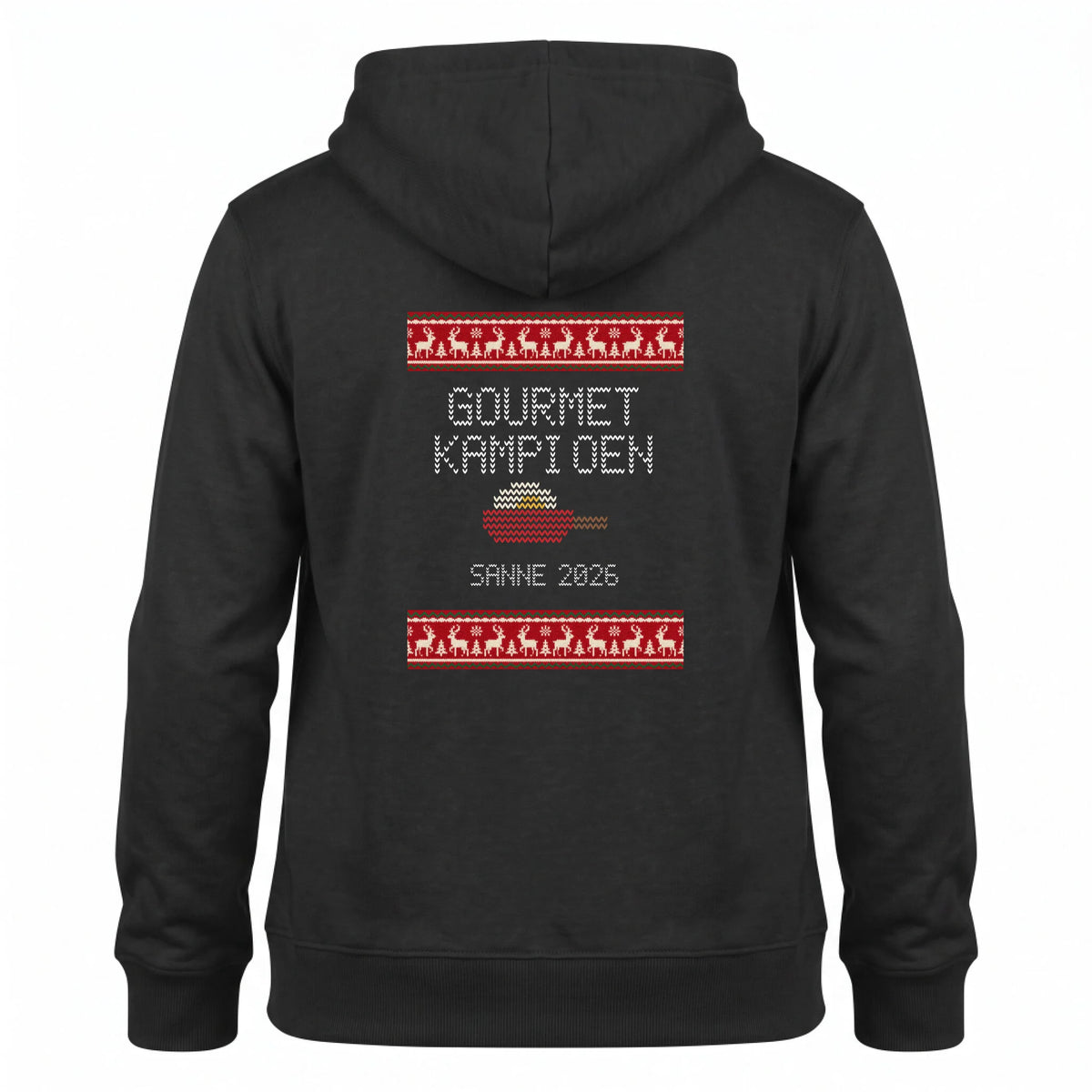Foute Kersttrui Hoodie Gourmetkampioen - Gebreide Letters met Eigen Naam