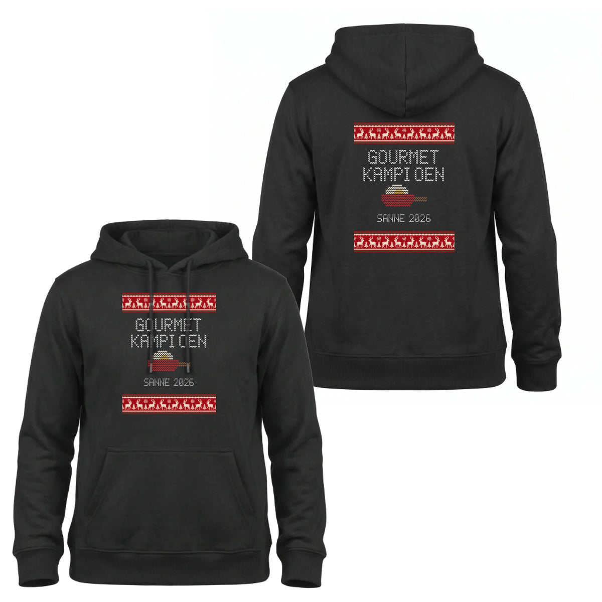Foute Kersttrui Hoodie Gourmetkampioen - Gebreide Letters met Eigen Naam