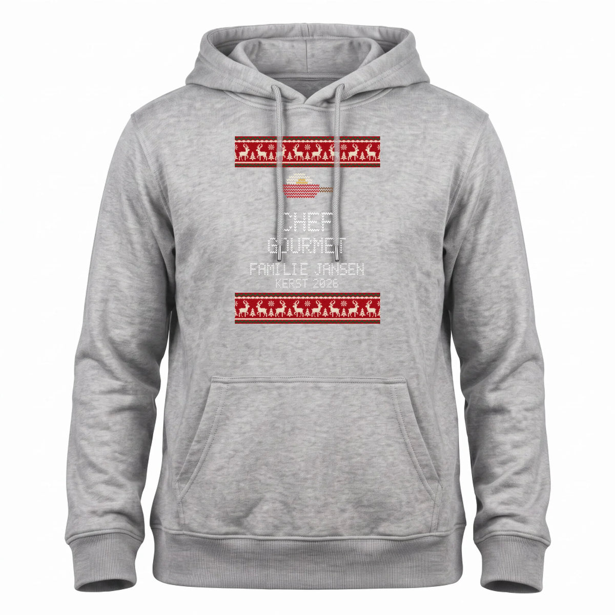 Foute Kersttrui Hoodie Familie - Kies je Kerstrol met Familienaam