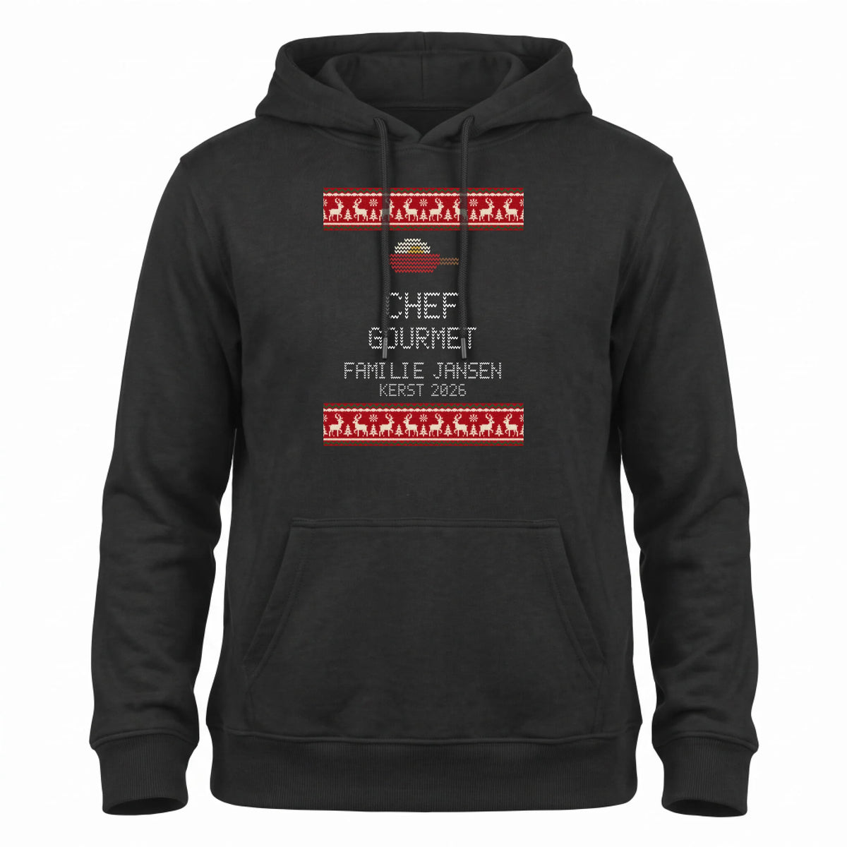 Foute Kersttrui Hoodie Familie - Kies je Kerstrol met Familienaam