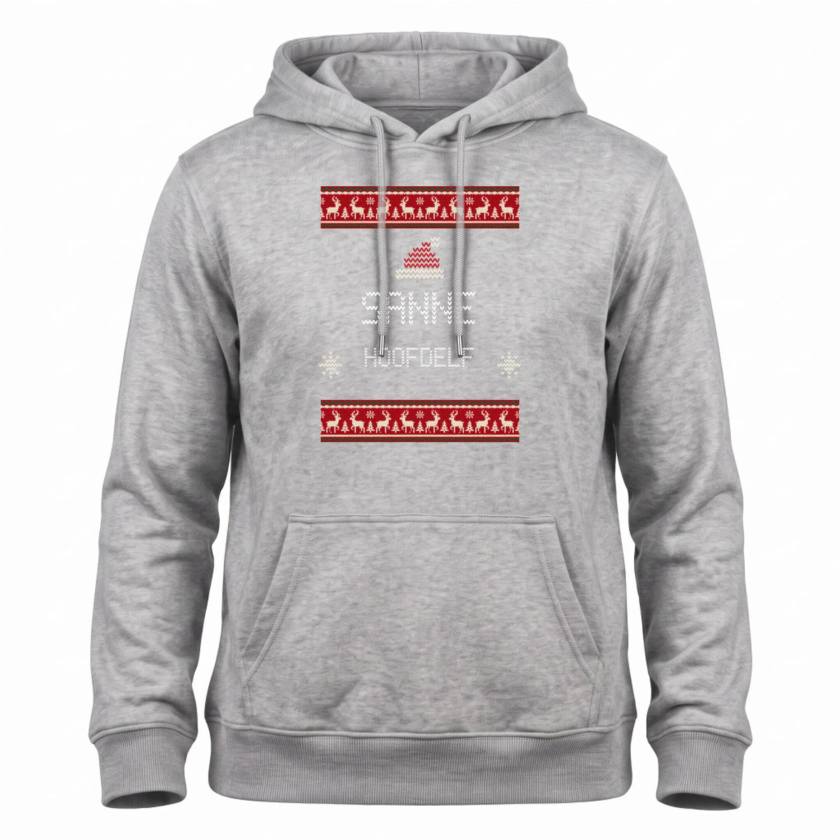 Foute Kersttrui Hoodie Elf - Jouw Naam als Kerstelf in Gebreide Letters