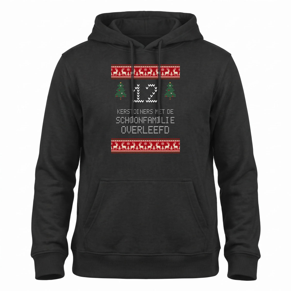 Foute Kersttrui Hoodie Schoonfamilie - Aantal Kerstdiners Overleefd