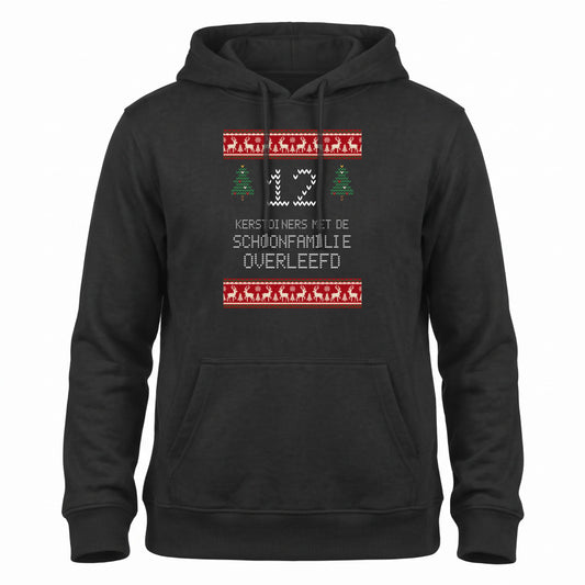 Foute Kersttrui Hoodie Schoonfamilie - Aantal Kerstdiners Overleefd