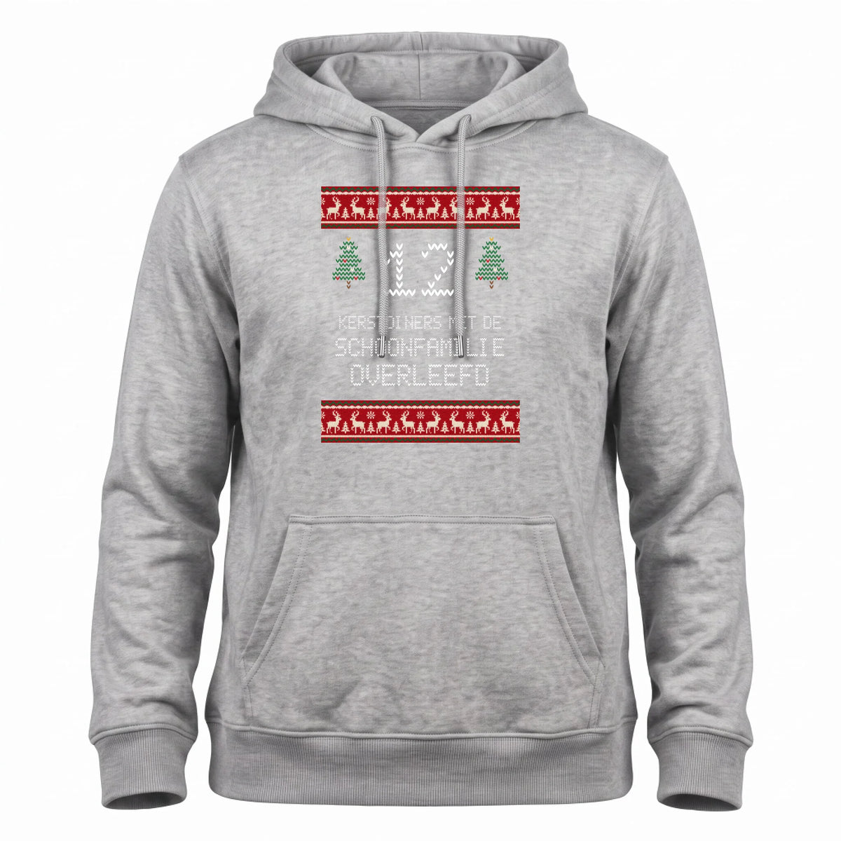 Foute Kersttrui Hoodie Schoonfamilie - Aantal Kerstdiners Overleefd