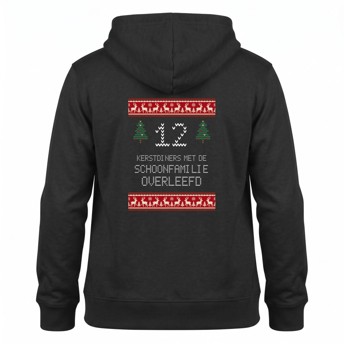 Foute Kersttrui Hoodie Schoonfamilie - Aantal Kerstdiners Overleefd