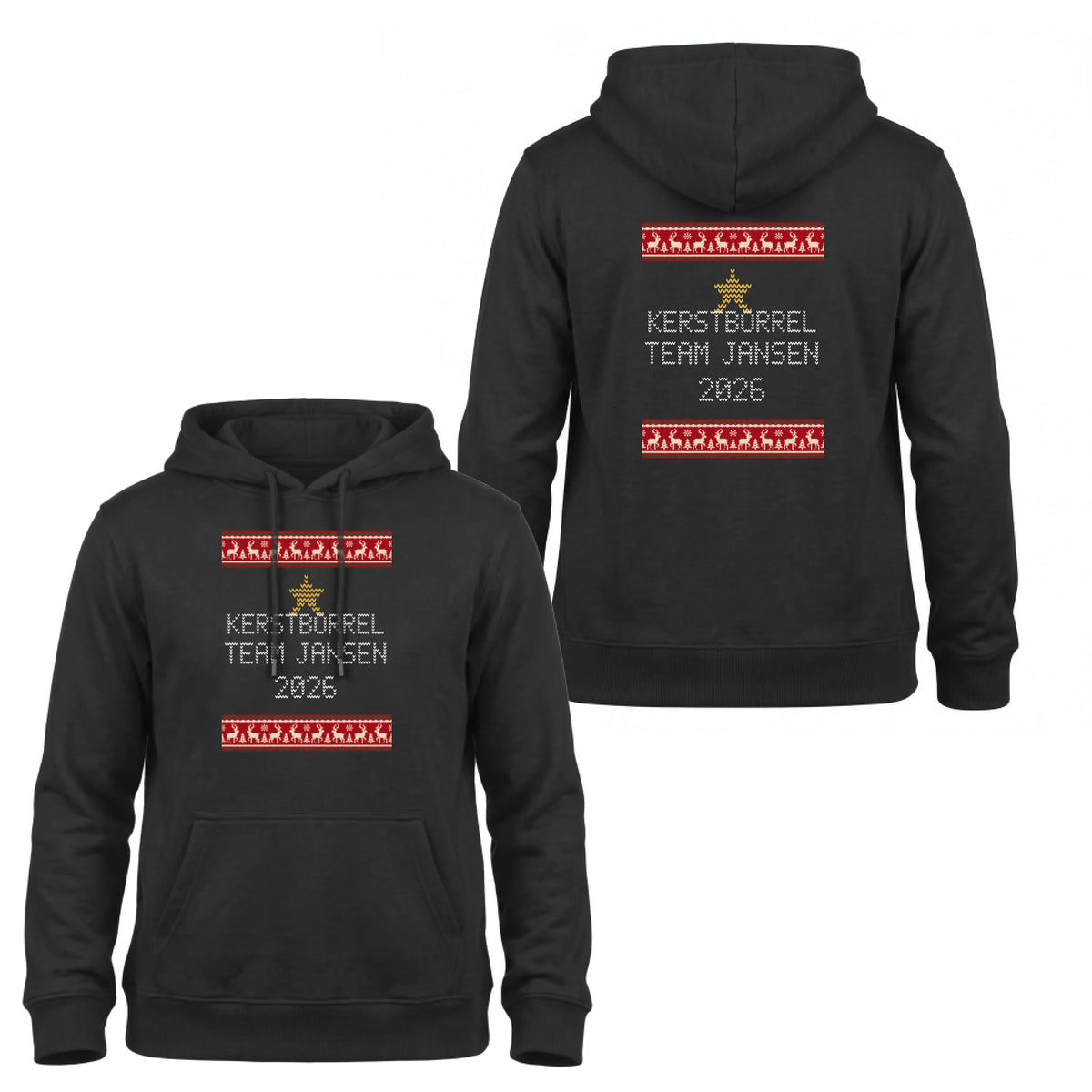 Foute Kersttrui Hoodie Kerstborrel - Met Teamnaam of Bedrijfsnaam