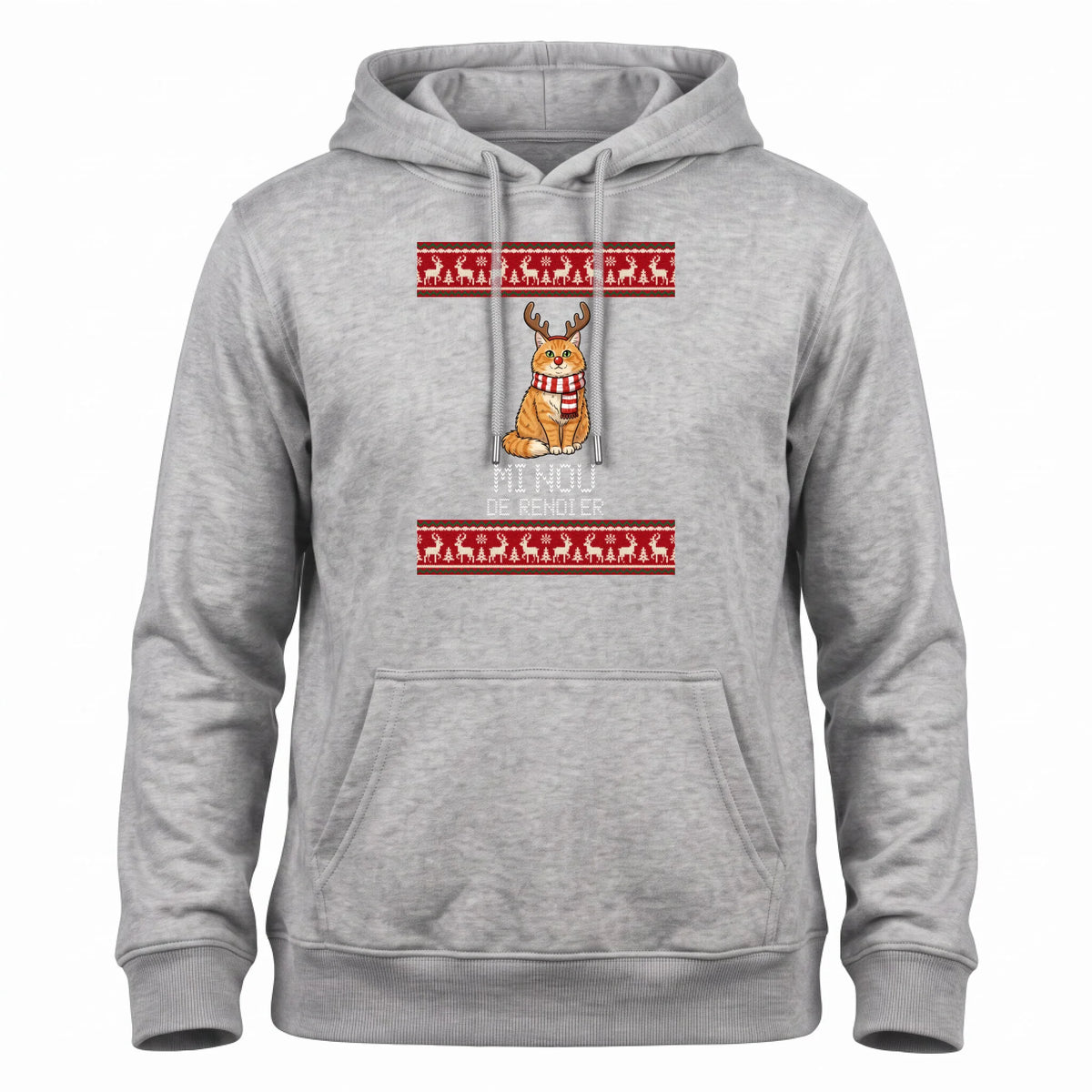 Foute Kersttrui Hoodie Huisdier als Rendier - Jouw Hond of Kat met Gewei