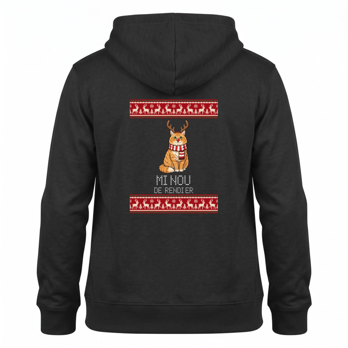 Foute Kersttrui Hoodie Huisdier als Rendier - Jouw Hond of Kat met Gewei