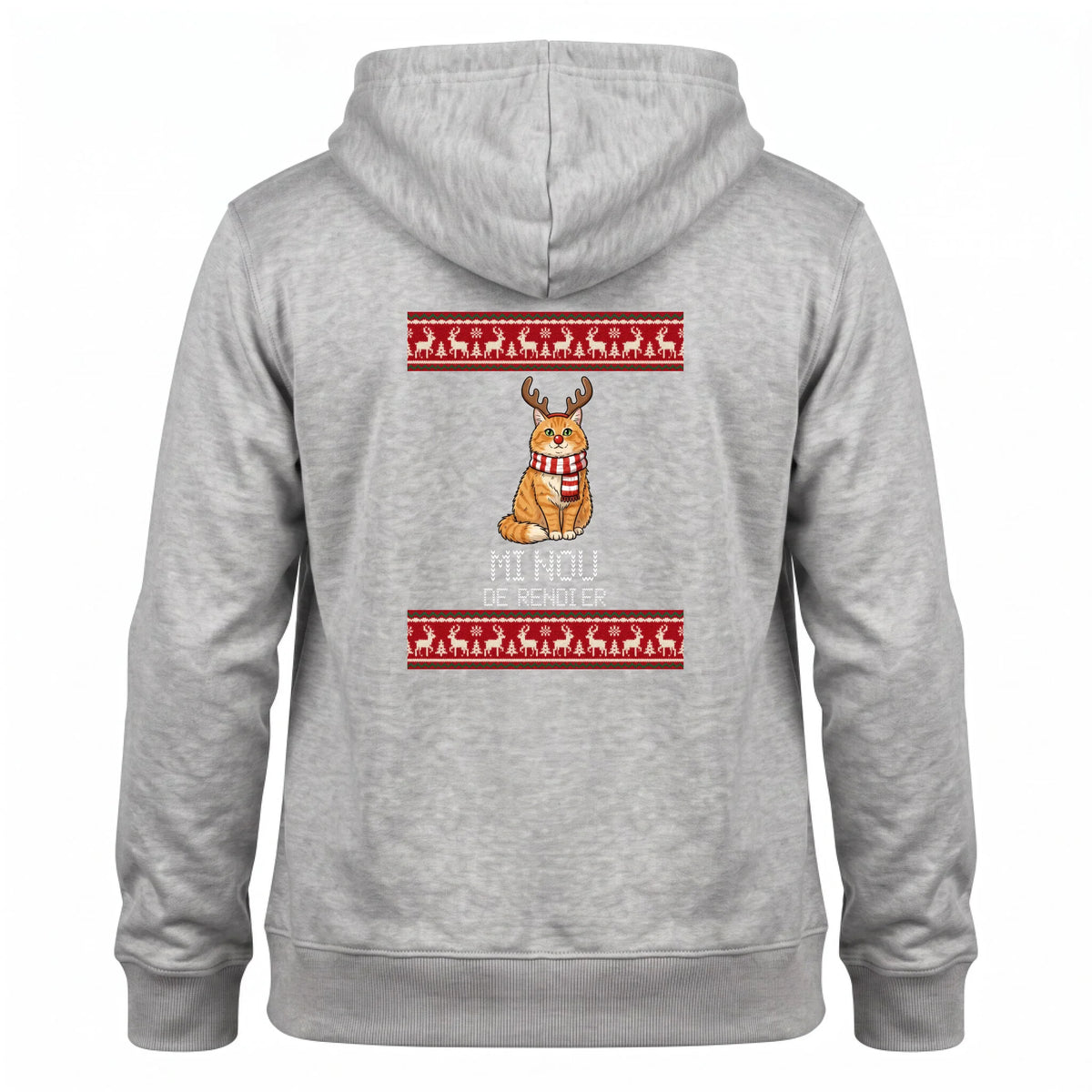 Foute Kersttrui Hoodie Huisdier als Rendier - Jouw Hond of Kat met Gewei