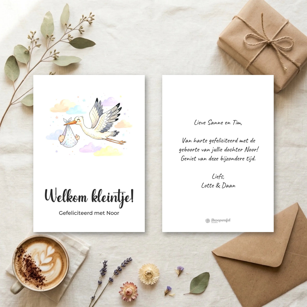Geboortekaart Felicitatie met Eigen Tekst - Welkom Kleintje