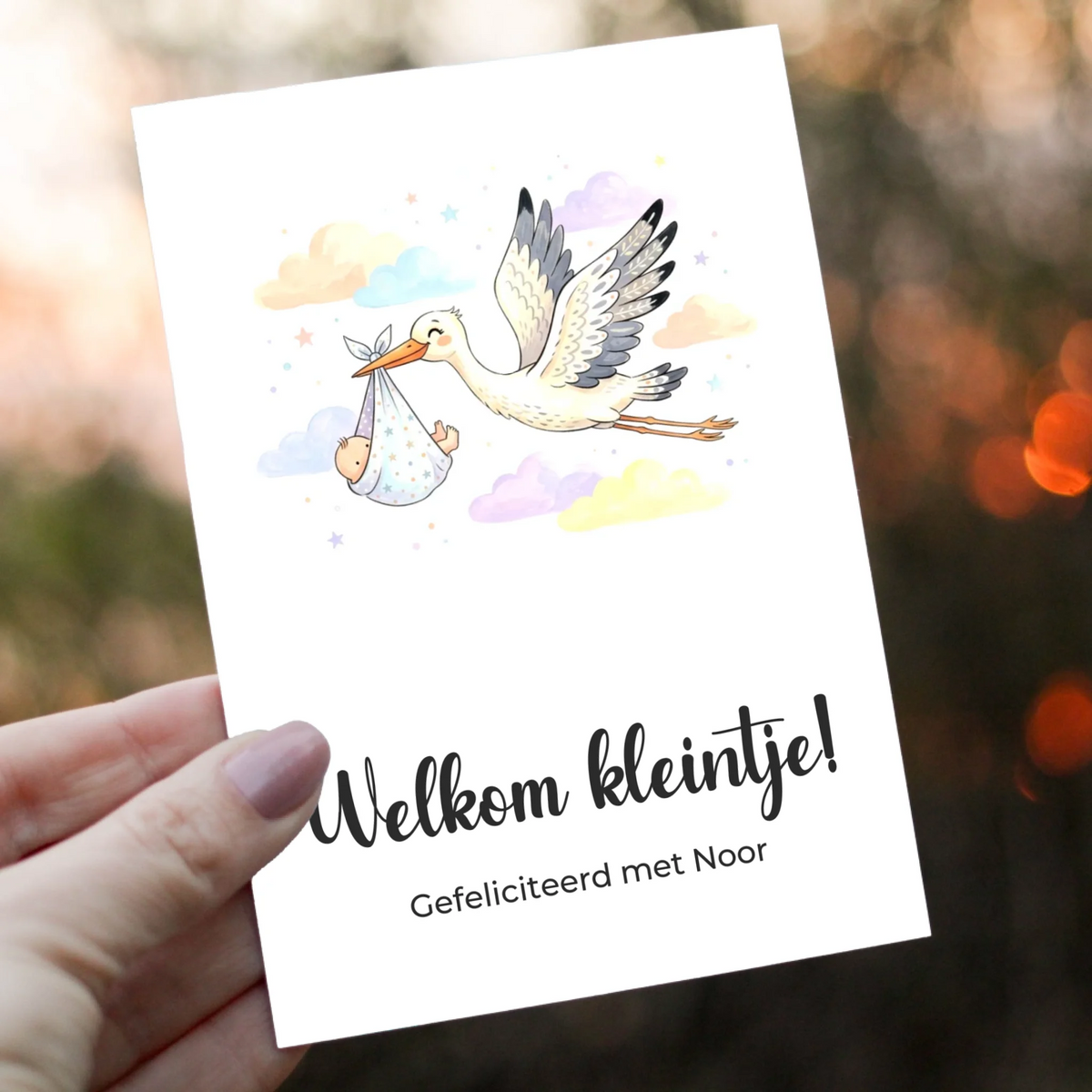 Geboortekaart Felicitatie met Eigen Tekst - Welkom Kleintje