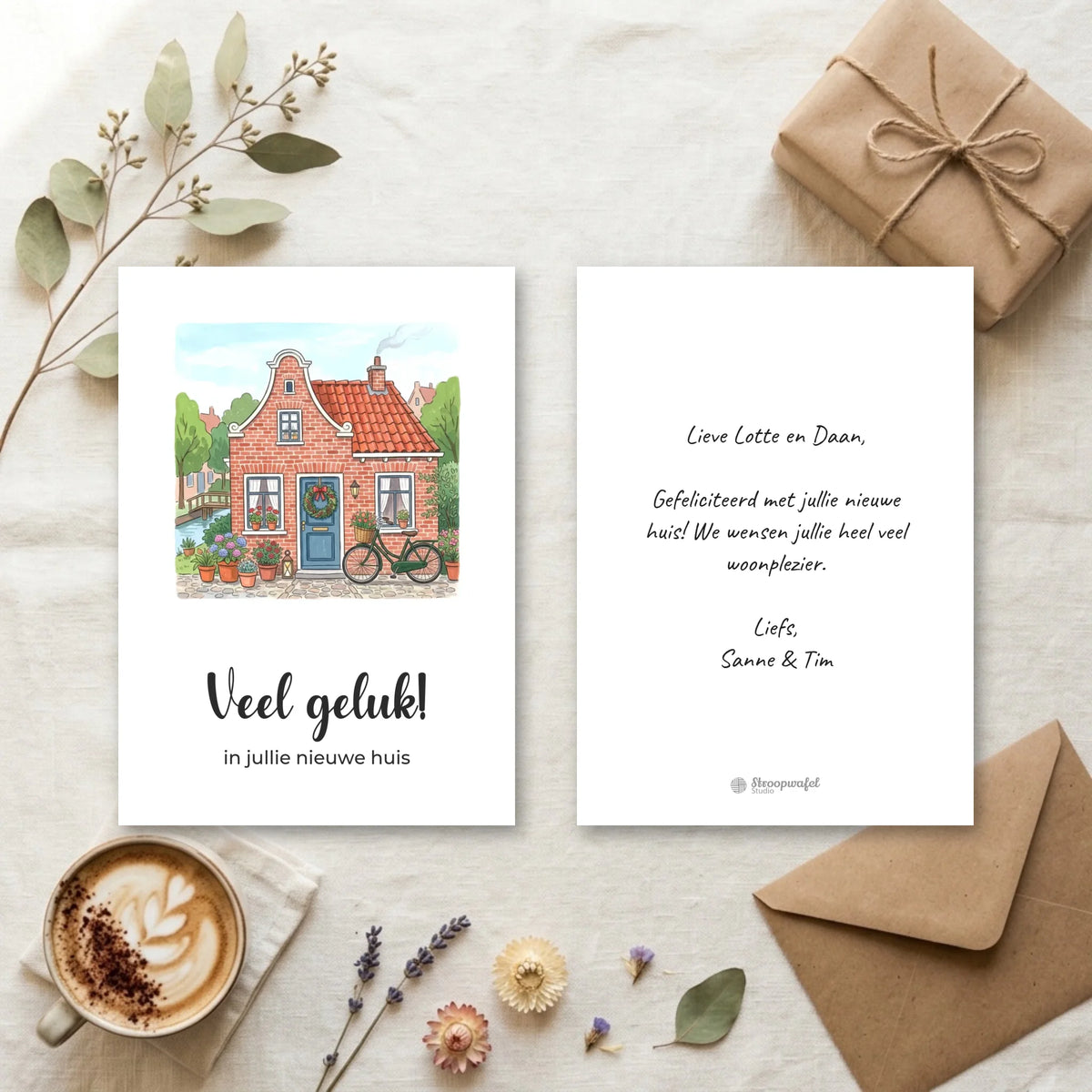 Kaart Nieuwe Woning met Eigen Tekst - Veel Geluk in je Nieuwe Huis