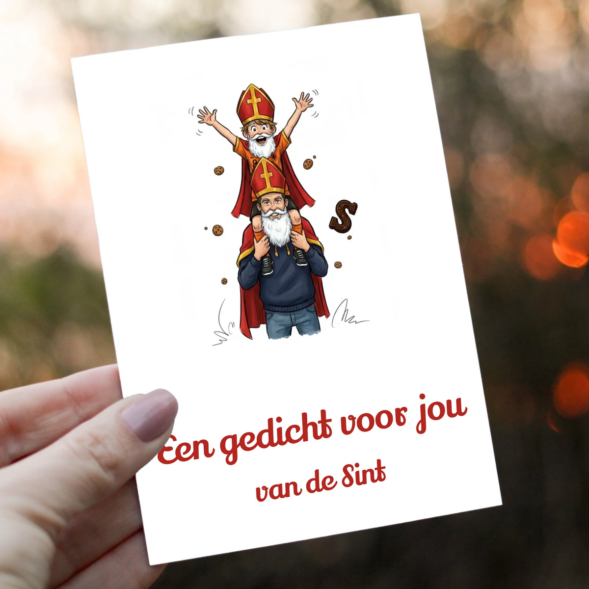 Sinterklaas Gedichtkaart - Jouw Foto als Sinterklaas met Ruimte voor het Gedicht