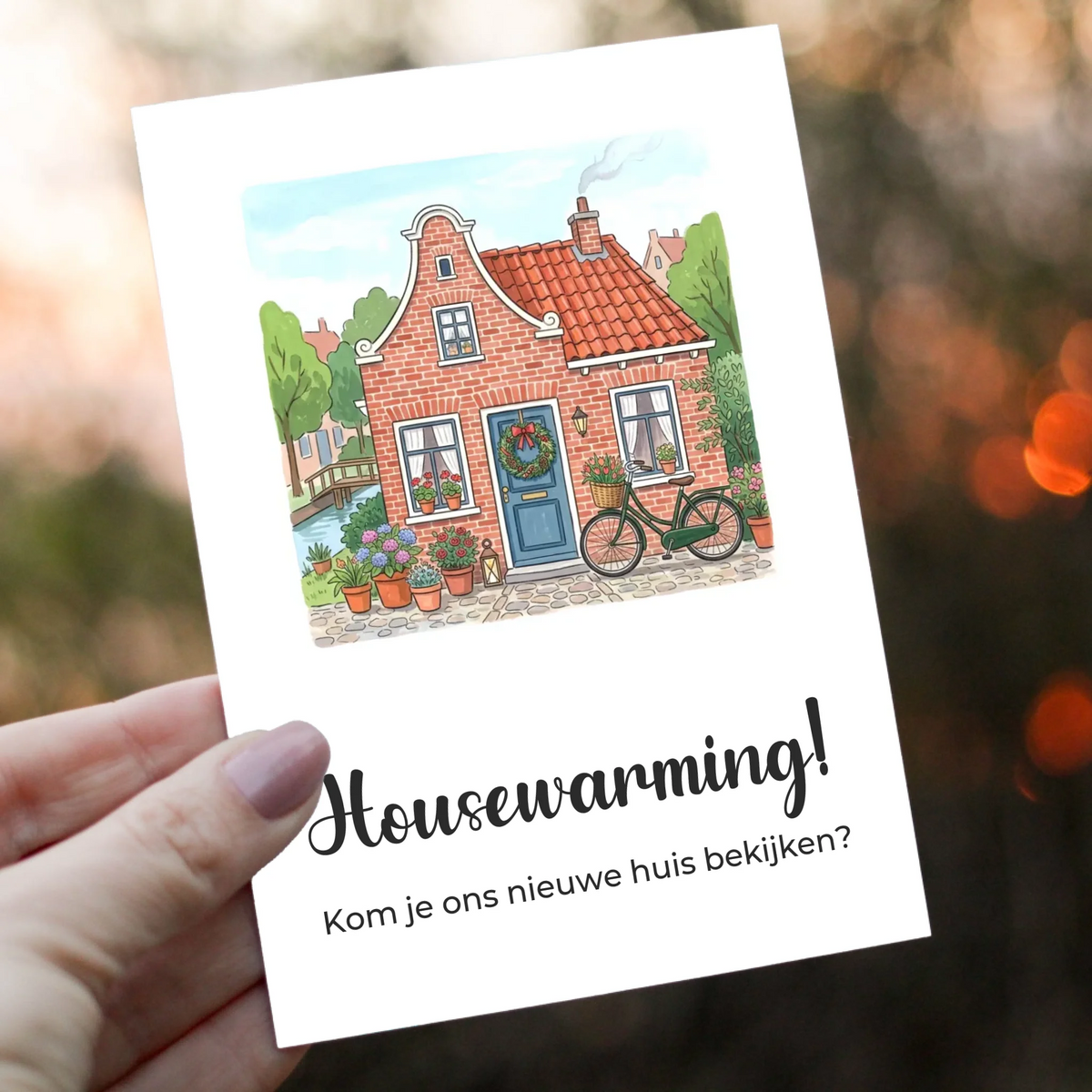 Uitnodiging Housewarming met Eigen Tekst - Kom je ons nieuwe huis bekijken?
